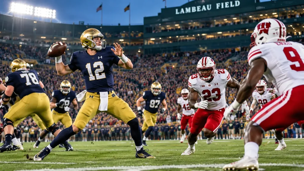 Wisconsin vs Notre Dame game recap and score at Lambeau Field