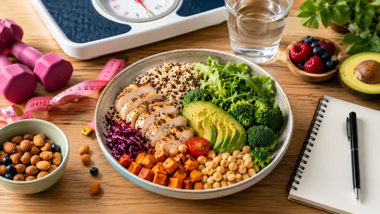 A balanced meal plan representing the best diet for sustainable weight loss