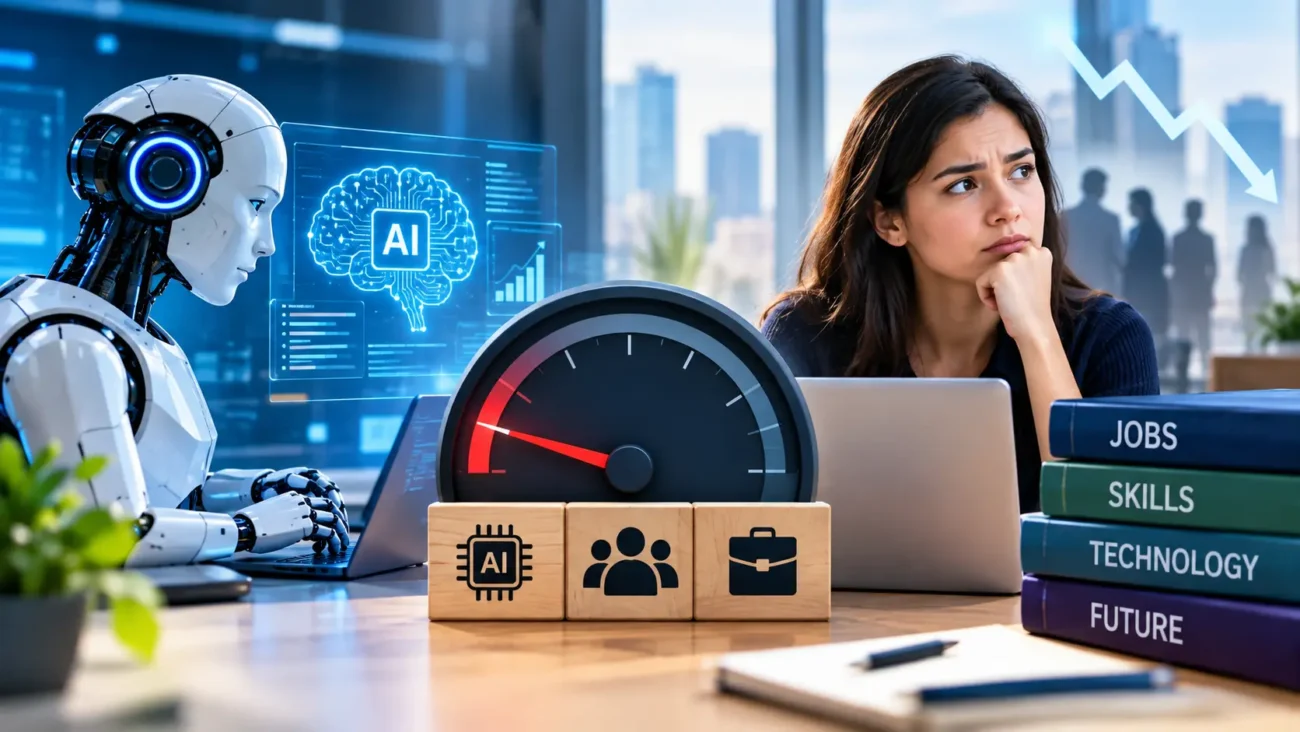 Could AI development slow down in 2026 visual illustration showing artificial intelligence tech slowdown