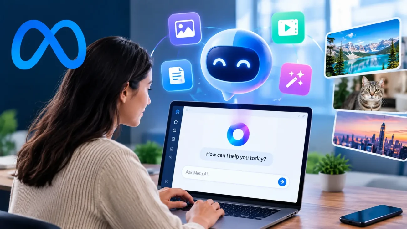 Meta Muse AI Assistant interface showing automated tasks on a tablet screen