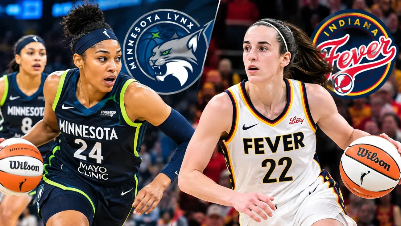 Caitlin Clark during the Lynx vs Fever final score game